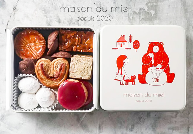 ミエルの赤いクッキー缶