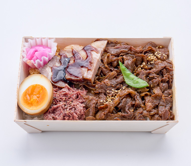 弁当の完成度 1位〈肉のたかさご〉炭火焼牛めし重