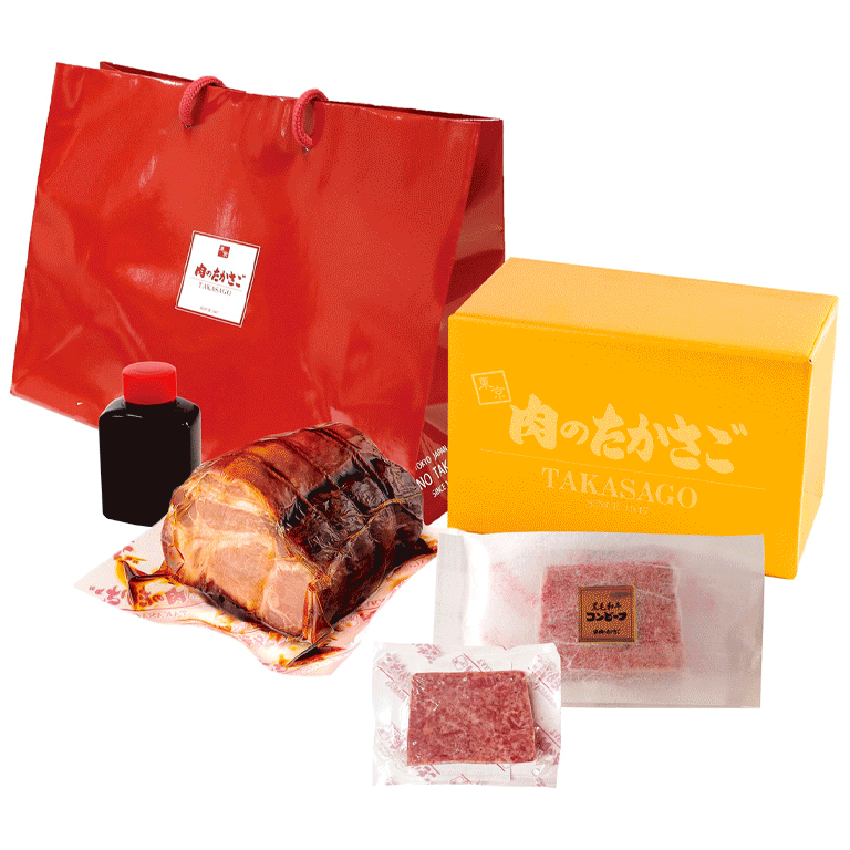 〈肉のたかさご〉東京やき豚＋黒毛和牛コンビーフセット