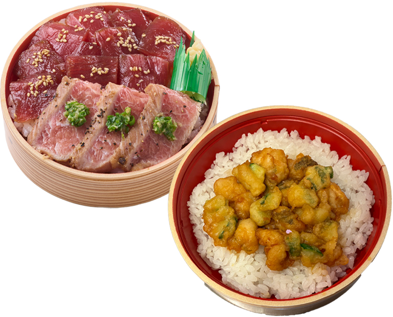 国産穴子かき揚げかさね重