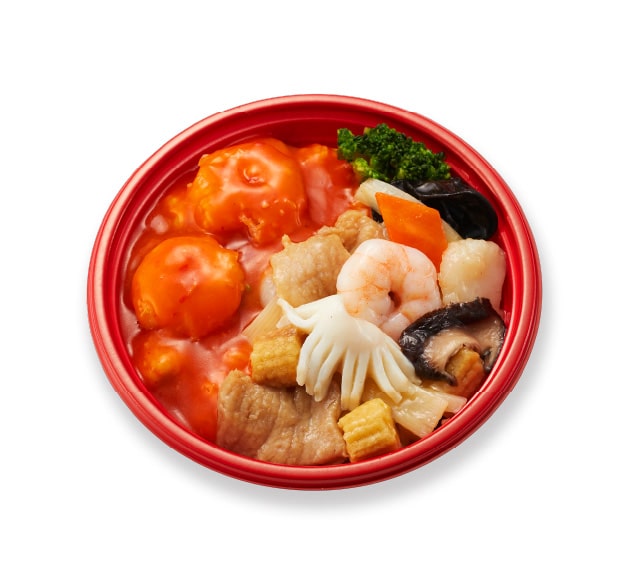 〈上海デリ〉ハーフ&ハーフ丼(エビチリ&八宝菜)