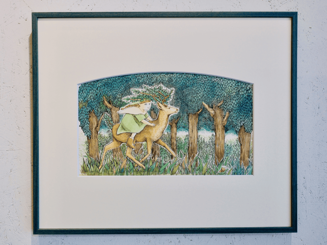 モリーに乗って(絵本原画)