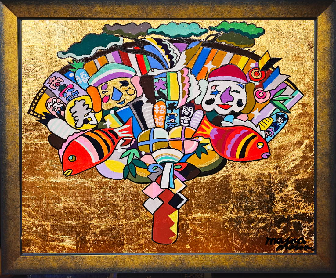 金箔原画「金のくま手」