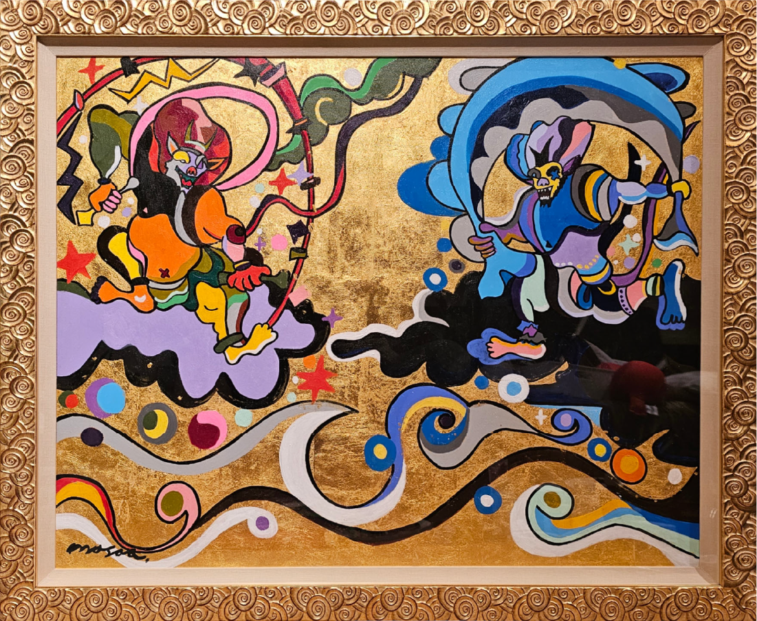 金箔原画「笑う風神雷神」