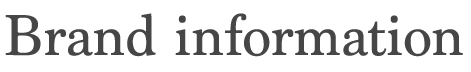 Brand information