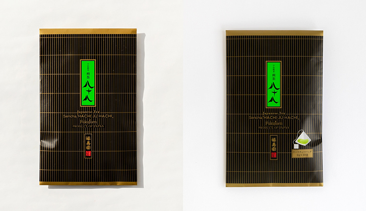 (左) 煎茶「八十八」,(右) 煎茶「八十八 TB」