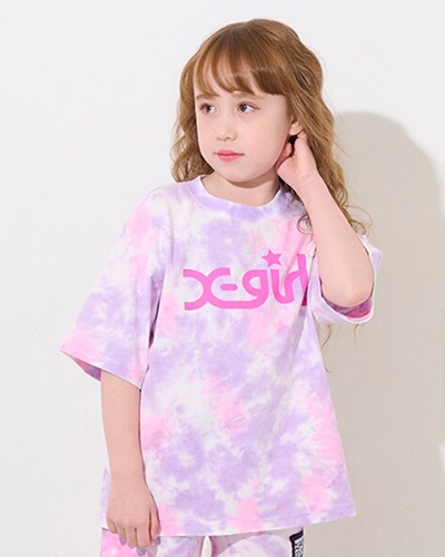 〈エックスガール ステージス〉ロゴプリント手染めタイダイ半袖Tシャツ