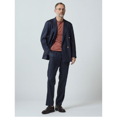 〈アクアスキュータム〉TEC.3 Linen Denim Double-Breasted　SETUP 
