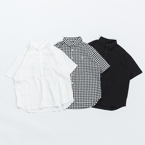 〈KEYMEMORY／キーメモリー〉Linen snap short shirts