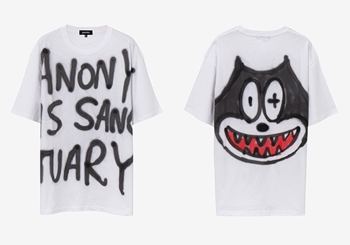 〈guernika〉BLACK CAT Spray Paint T shirt