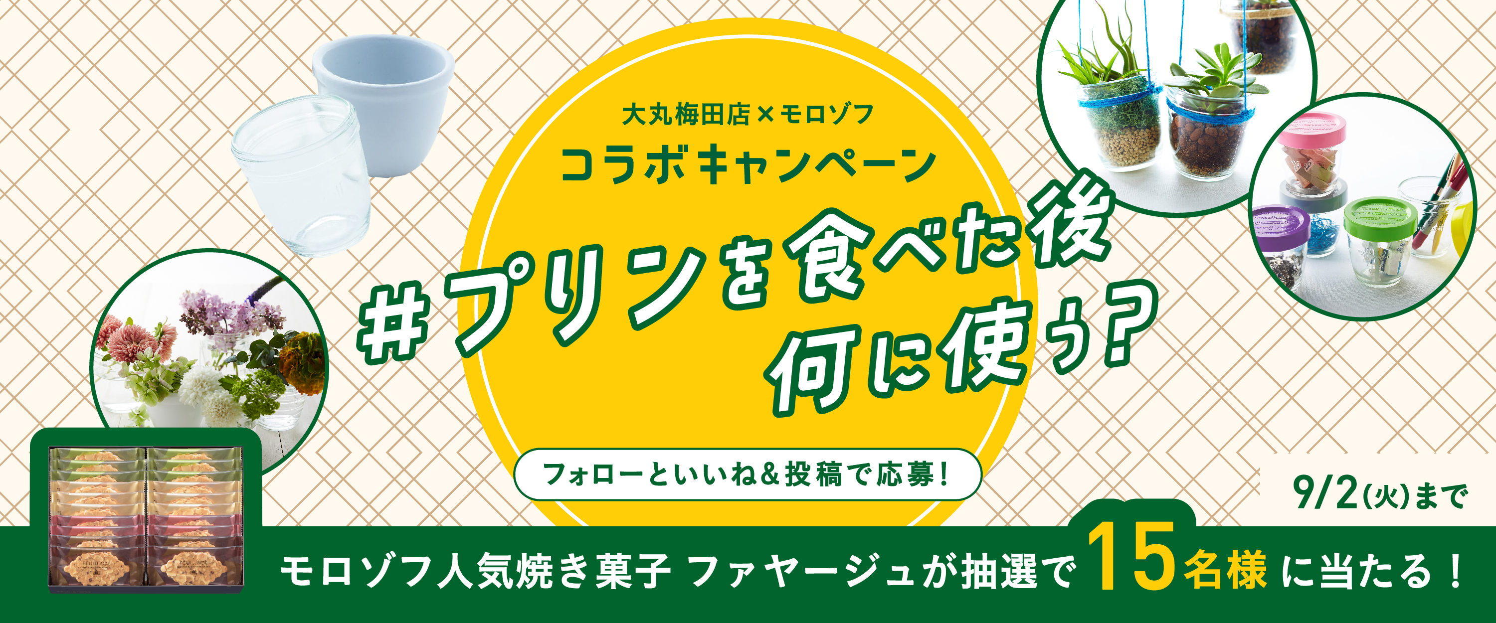 〈大丸梅田店×モロゾフ〉コラボキャンペーン プリンを食べた後、何に使う？リユースアイデア大募集！
