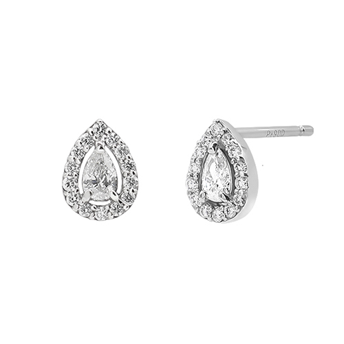 〈ポンテヴェキオ〉Pt950ダイヤモンドピアス