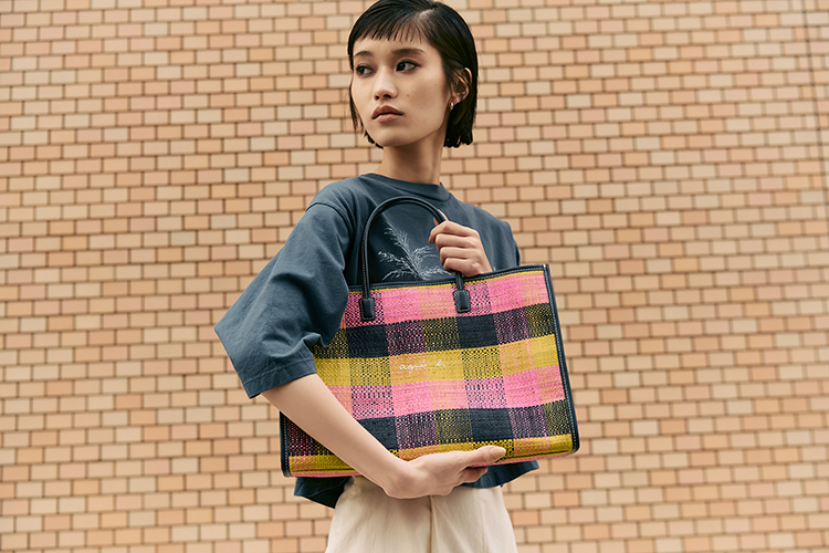 〈アニエスベー ボヤージュ〉「ラフィアトートバッグ」