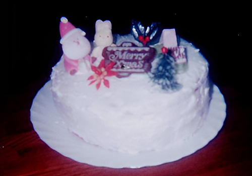 小さい頃のケーキを作っている写真　小さい頃の近所のケーキ屋さん